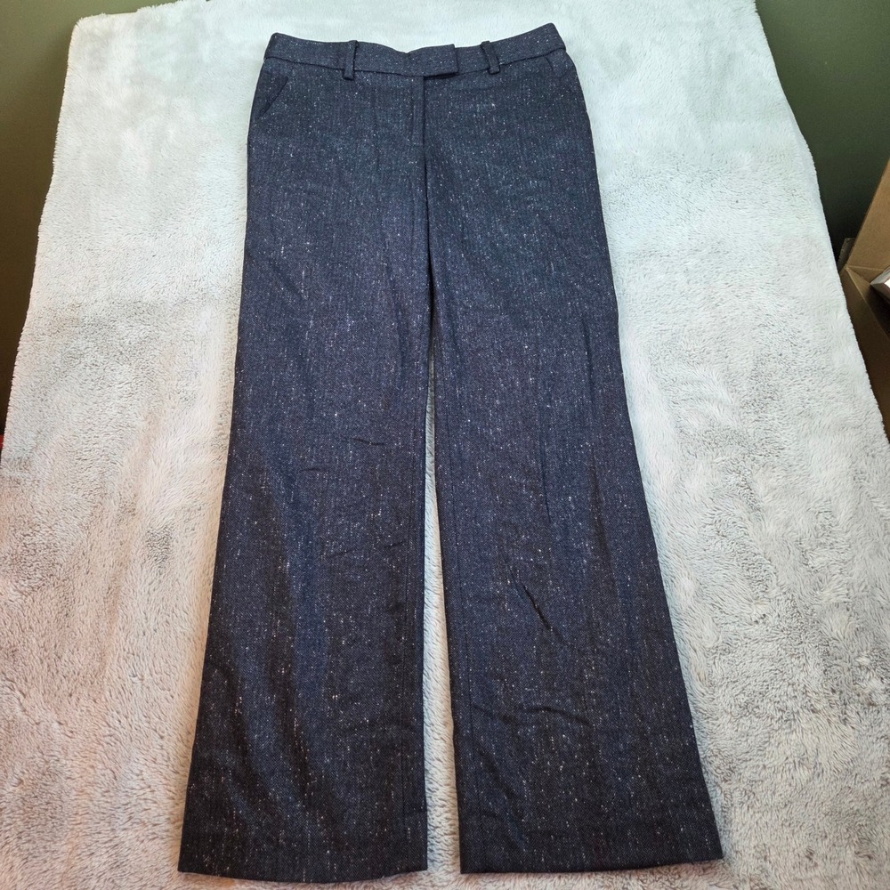 Talbots‎ Windsor Herringbone Tweed Trouser Pants Women 2P Navy Blue